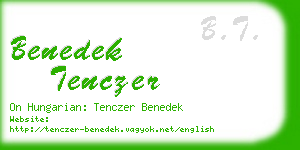 benedek tenczer business card
